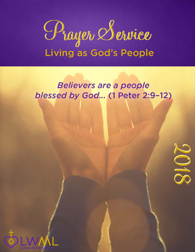 prayer service cover with image of hands stretched upward