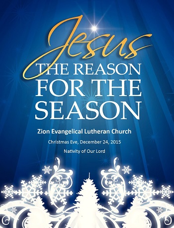 December 24 Christmas Eve 6pm - Zion Evangelical Lutheran Church